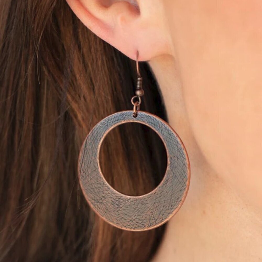 Paparazzi Jewelry Accessories - Outer Plains - Copper Earrings - Vintage